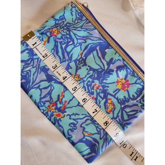 Lilly Pulitzer Blue Mai Tai  Makeup Cosmetic Travel Bag Pouch Nylon Zip Top - Picture 9 of 10